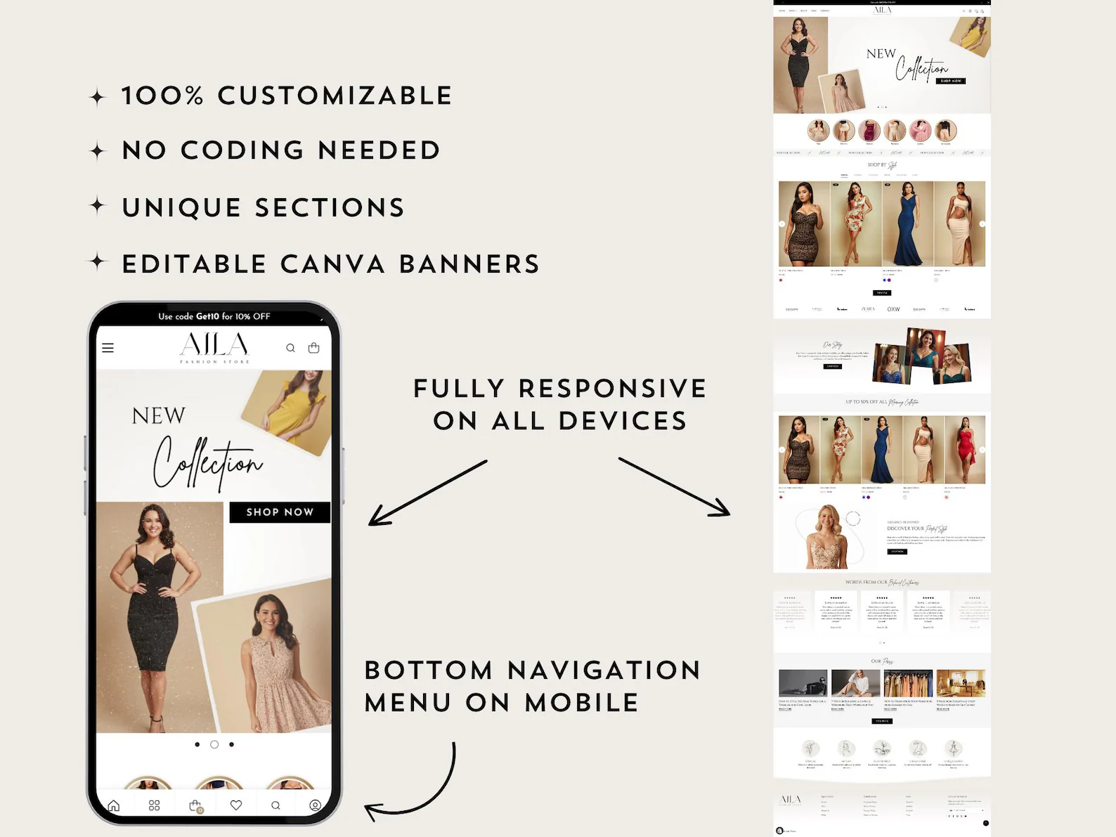 Aila Shopify DropshippingTheme: Elegant Boutique & Fashion Website Template - Image 2