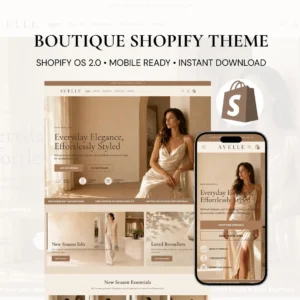 Boutique Shopify Theme Fashion Shopify Template Feminine Website Template Shopify 2.0 Store Theme for Clothing Brands