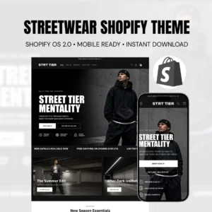 Streetwear Shopify Theme Clothing Shopify Template Fashion Boutique Website Theme Shopify 2.0 Store Template for Apparel Brands