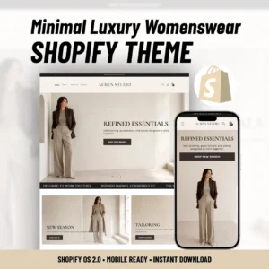 Minimal Luxury Shopify Theme for Womenswear Clothing Boutiques Fashion Brands & Apparel Stores Shopify 2.0 Template